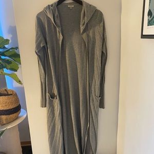 Floor length grey cardigan